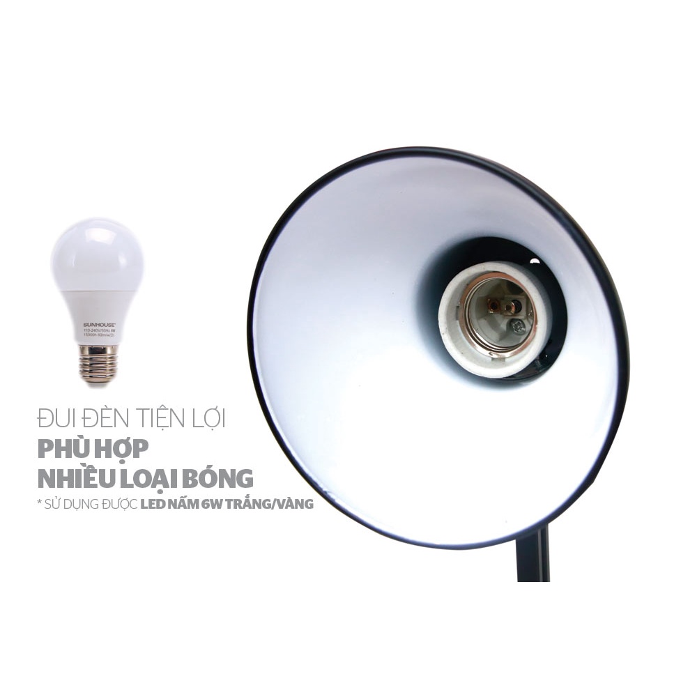 Đèn bàn SUNHOUSE SHE-13LED-A6, Thiết kế hiện đại, Bảo hành 12 tháng, Tặng 01 bóng đèn led chống cận