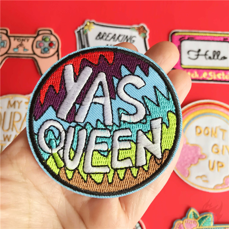 Miếng dán vá ủi quần áo họa tiết chữ tiếng Anh nhiều màu sắc