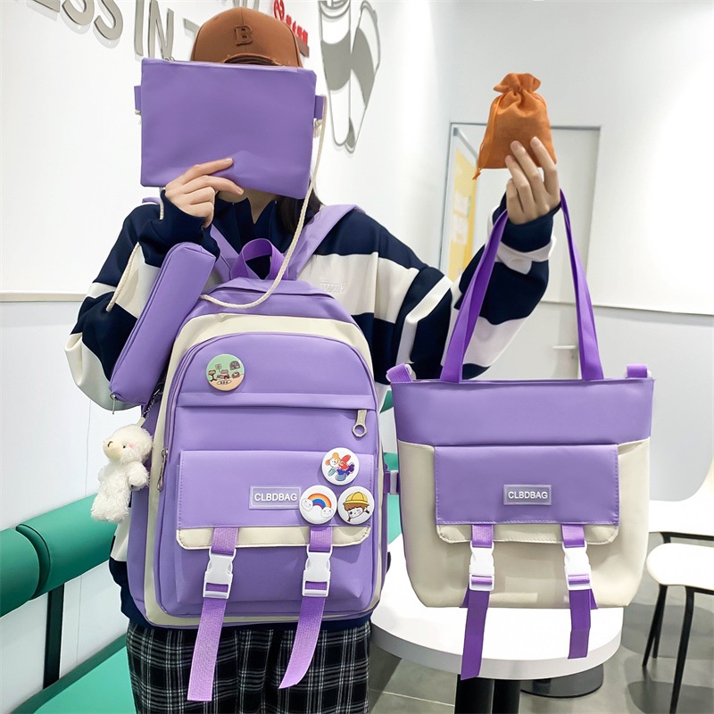 cặp học sinh cấp 2 nữ đi học Harajuku phong cách thời trang hàn quốc ba lô thời trang công suất lớn ba lô trường học ullzang ba lô