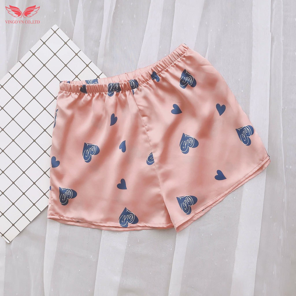 Quần Cộc Mặc Nhà Ngủ Nữ Chất Liệu Lụa Pháp Cao Cấp Freesize Nhiều Màu Nhiều Họa Tiết QN VNGO | BigBuy360 - bigbuy360.vn