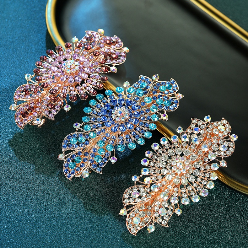 Kẹp Tóc Hình Nơ Đính Đá Đơn Giản Phong Cách Hàn Quốc