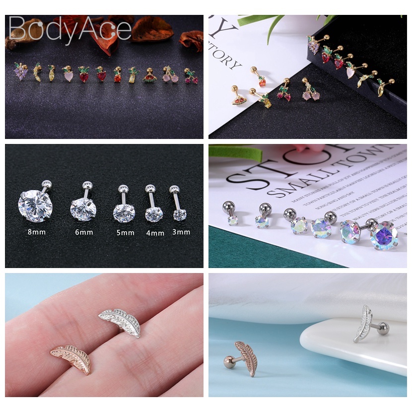 1 Khuyên Tai Đính Đá Thời Trang Cá Tính