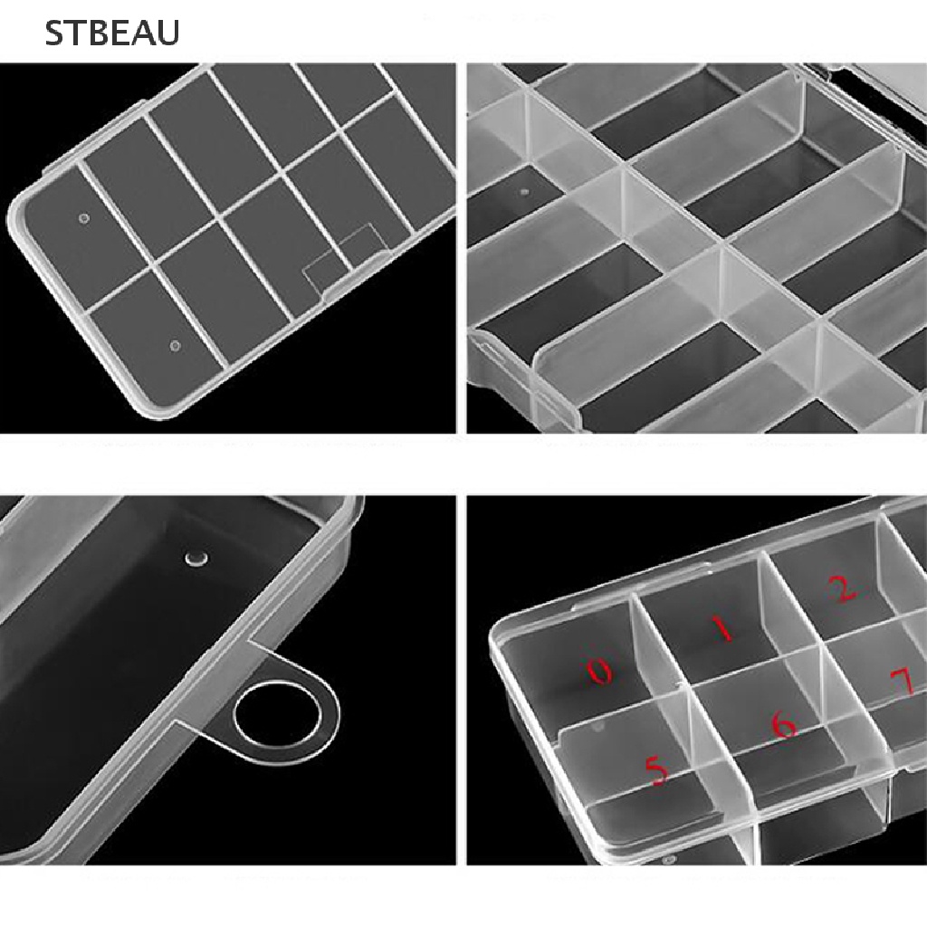 [Hàng mới về] Hộp rỗng lưu trữ phụ kiện làm móng nghệ thuật 10/ 11 ô đa năng tiện dụng