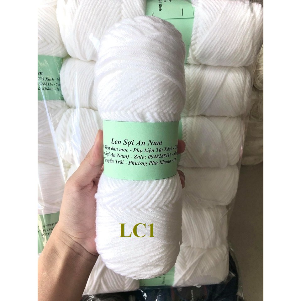 [Bảng 1] Len Cuộn Cotton 3mm - 100gram/cuộn