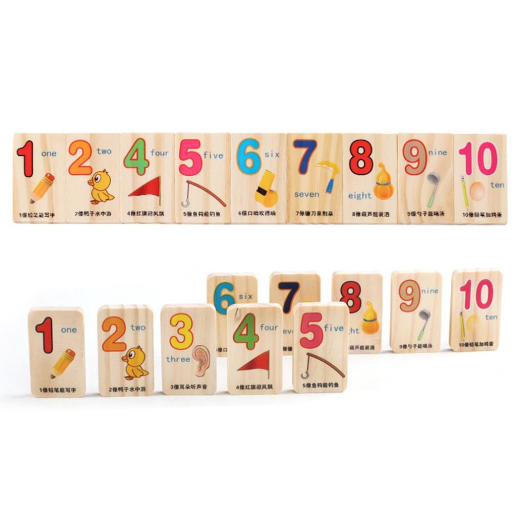 Set 100 quân domino toán học bằng gỗ hỗ trợ cho bé học tập