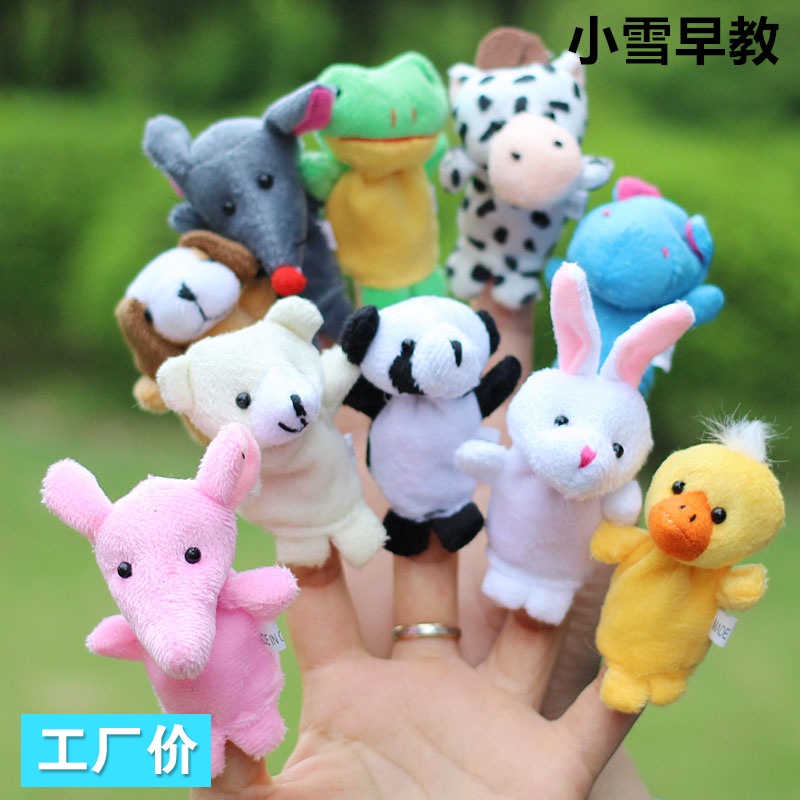Set 10 Con Rối Ngón Tay Hình Thỏ Nhồi Bông Dễ Thương Dành Cho Các Bé