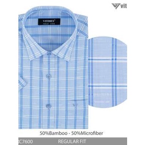 ÁO SƠ MI NGẮN TAY REGULAR VẠT NGANG VẢI BAMBOO ARC7600