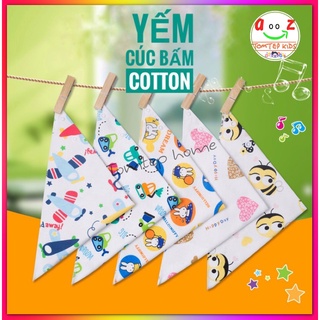 Khăn Yếm Tam Giác Cotton Có Cúc Bấm Cho Bé hàng xuất khẩu