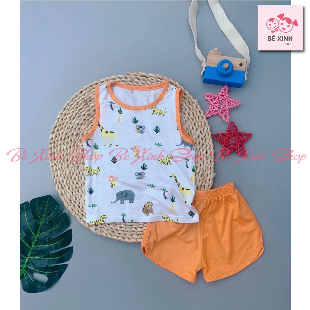 Bộ ba lỗ bé trai trẻ em Minky Mom  Bộ ba 3 lỗ thun lạnh thông hơi cho bé trai gái sát nách bé trai hè ĐỘNG VẬT