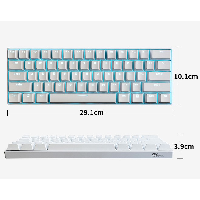 [ NEW ] TẶNG USB 2.4G - Bàn phím cơ không dây Royal Kludge RK61 Bluetooth 61 phím kết nối 2 chế độ pin sạc 750mAh | BigBuy360 - bigbuy360.vn