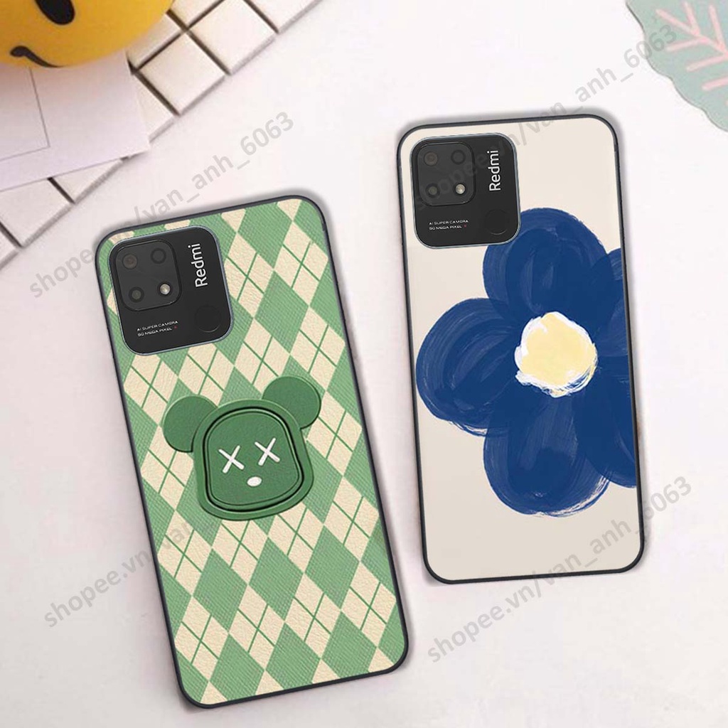 Ốp lưng Xiaomi Redmi 10C in hình hoa, gấu rich bear nghệ thuật, thời trang