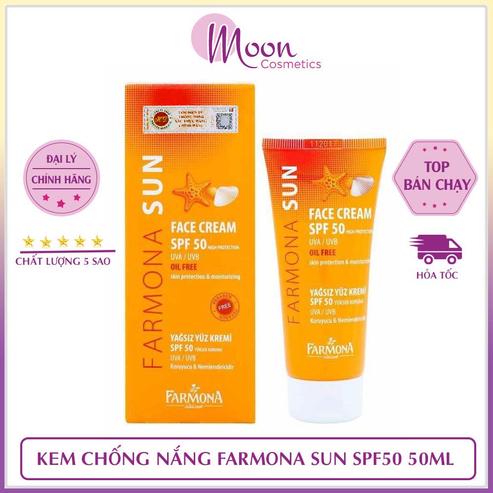 ✅[Chính Hãng] Kem Chống Nắng Farmona Sun Face Cream Oil Free Spf50 Cho Da Dầu Mụn 50ml
