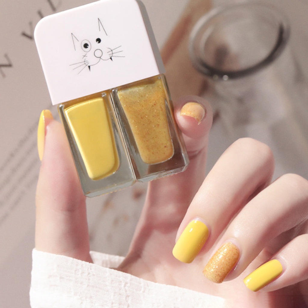 [Hàng mới về] Sơn móng tay 2 trong 1 6ml x 2 khô nhanh chống nước chất lượng cao