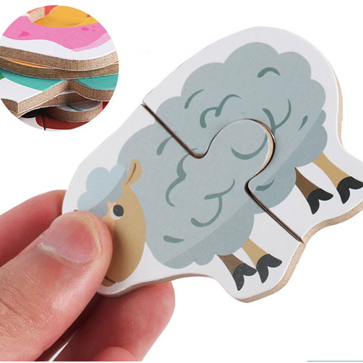 Bộ ghép hình 2 miếng chủ đề hoa quả - xếp hình 2 miếng ghép