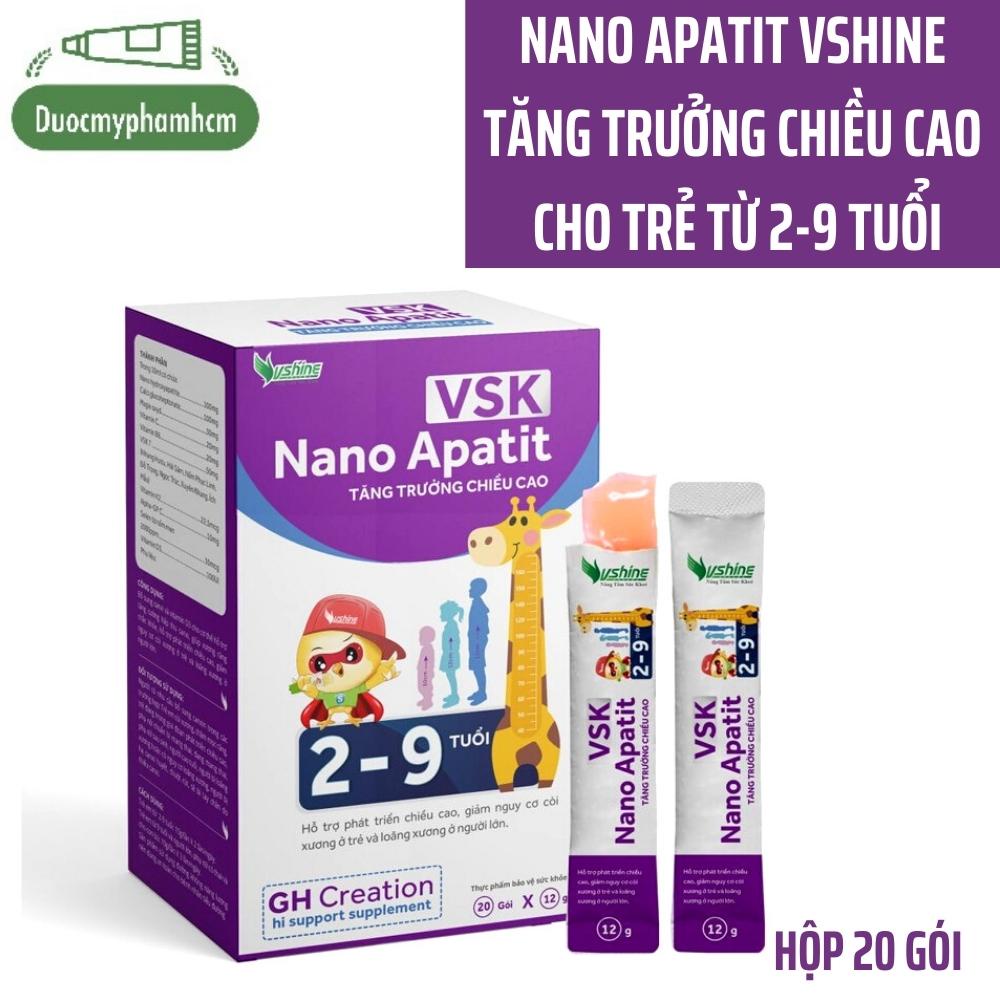 Thạch Hỗ Trợ Tăng Chiều Cao Cho Trẻ 2-9 Tuổi - Growth Nano Apatit VSK Vshine - Hộp 20 gói