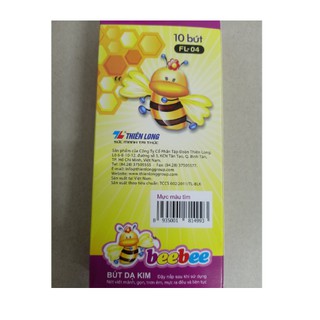10 cây Bút Dạ Kim FL-04 BeeBee mực tím