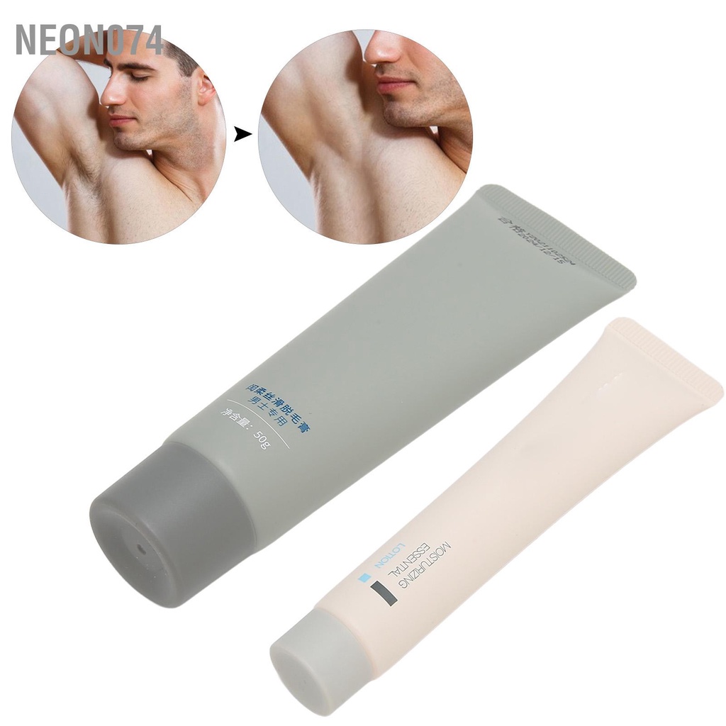 Neon074 Bộ kem tẩy lông dành cho nam Kem làm dịu không đau vùng nách thô trên cơ thể - Không Gây Kích Ứng Và Đau Với Triệt Lông Nách Chân Tay