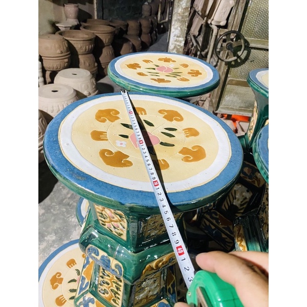 Đôn I Lò Gas Giả Xưa Màu Xanh