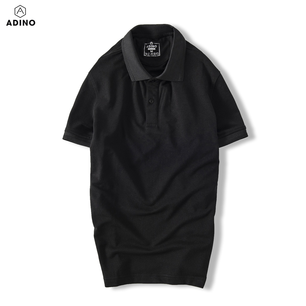 Áo polo nam  phối viền ADINO vải cotton polyester dáng công sở slimfit hơi ôm trẻ trung AP8089
