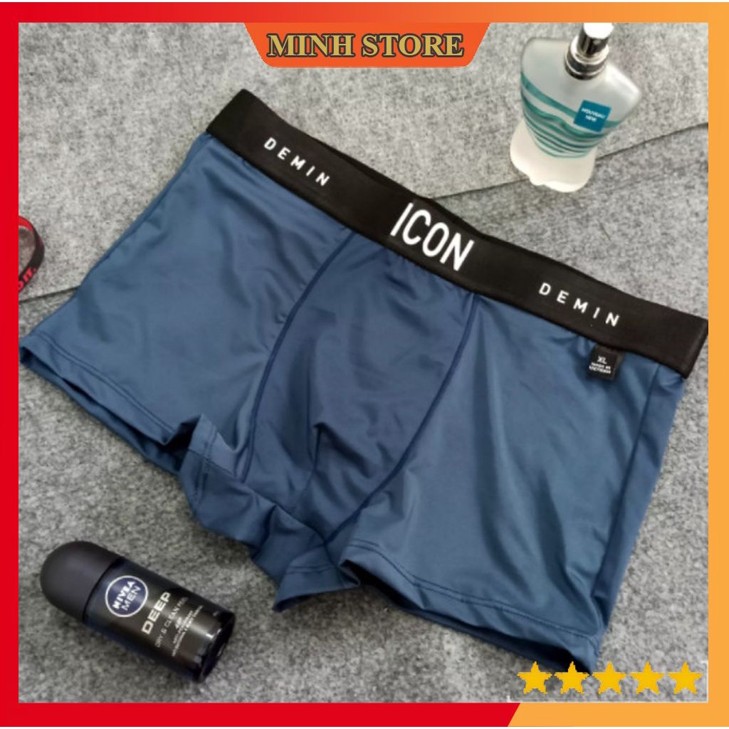 Quần Lót Nam Boxer Thun Lạnh ICON, Quần Sịp Nam thun lạnh ICON Demin Co dãn 4 chiều Loại 1 SI01 - MS66