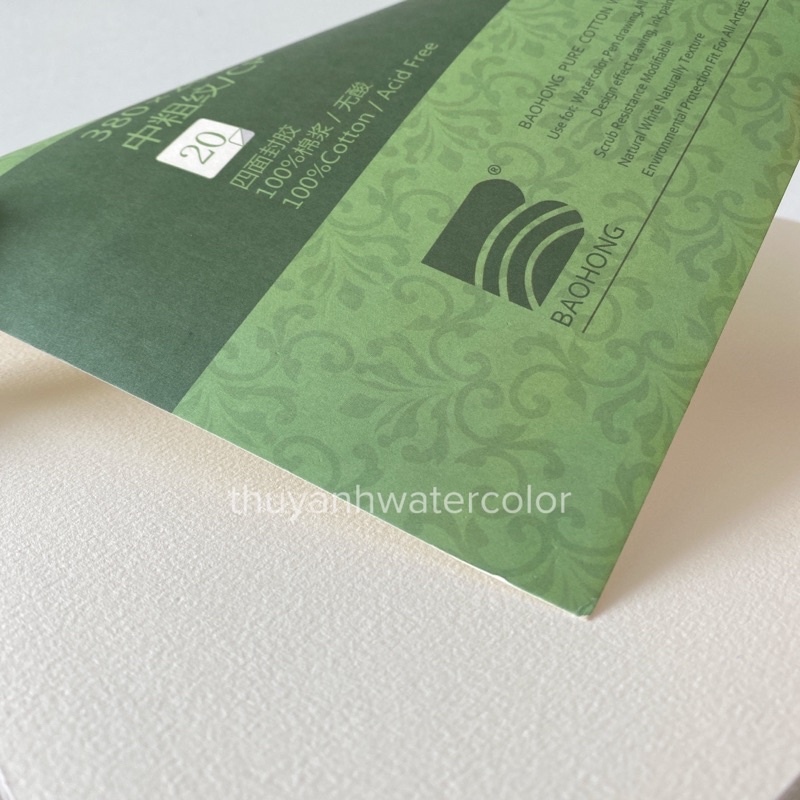 BAOHONG - Sổ vẽ màu nước Baohong 100% cotton 3 loại vân