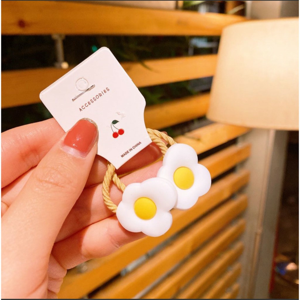 SET 2 CÁI | DÂY BUỘC TÓC HOA QUẢ TRÁI CÂY BẢN TO CHO BÉ YÊU | VIDEO THẬT | SHOP BEECOW