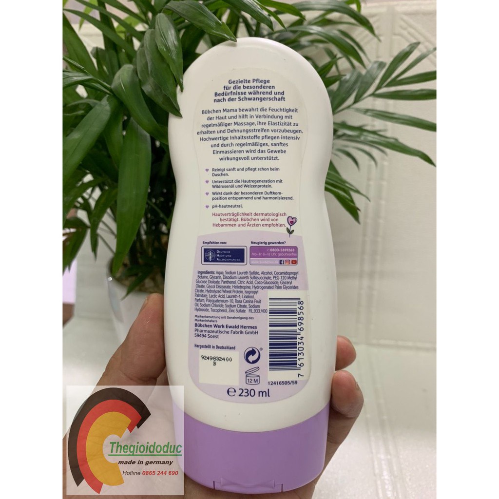 Sữa tắm cho bà bầu Bubchen Mama của ĐỨC, chai 230ml
