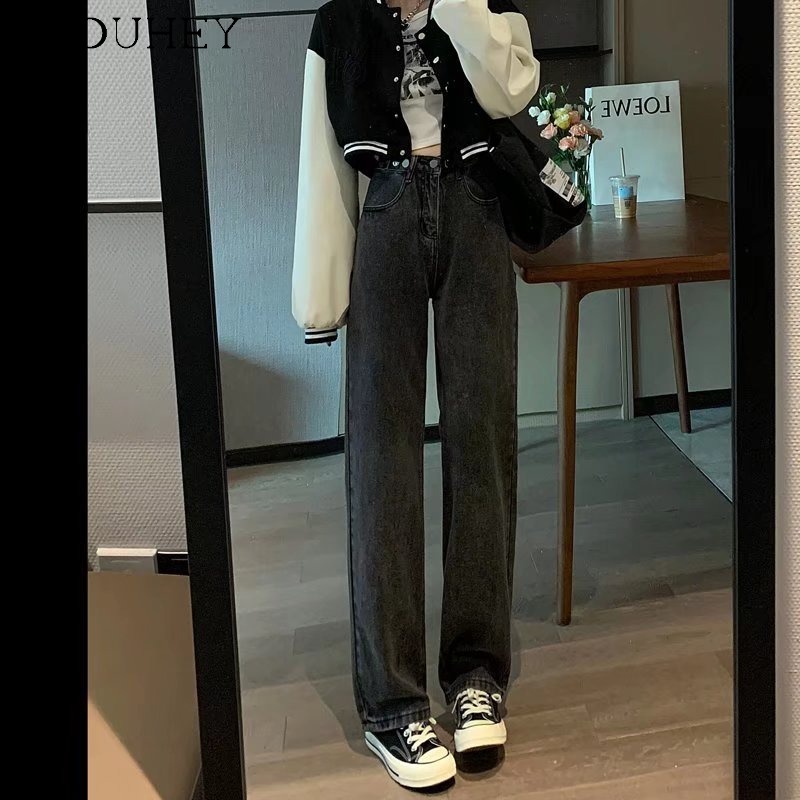 Quần jean nữ ống rộng lưng cao