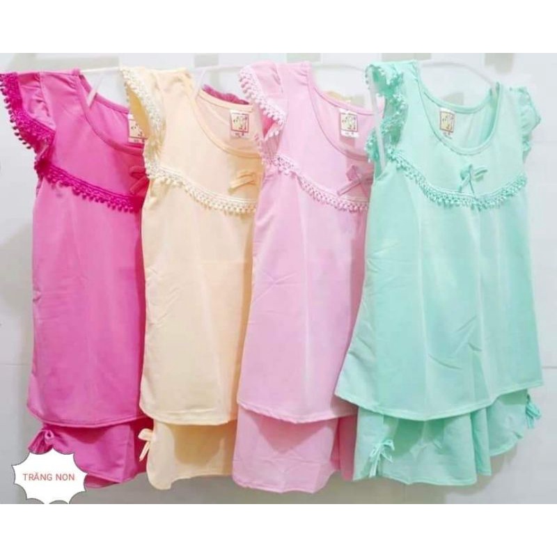 Bộ quần áo thun lạnh cánh tiên dễ thương cho bé gái. Đồ bộ bé gái