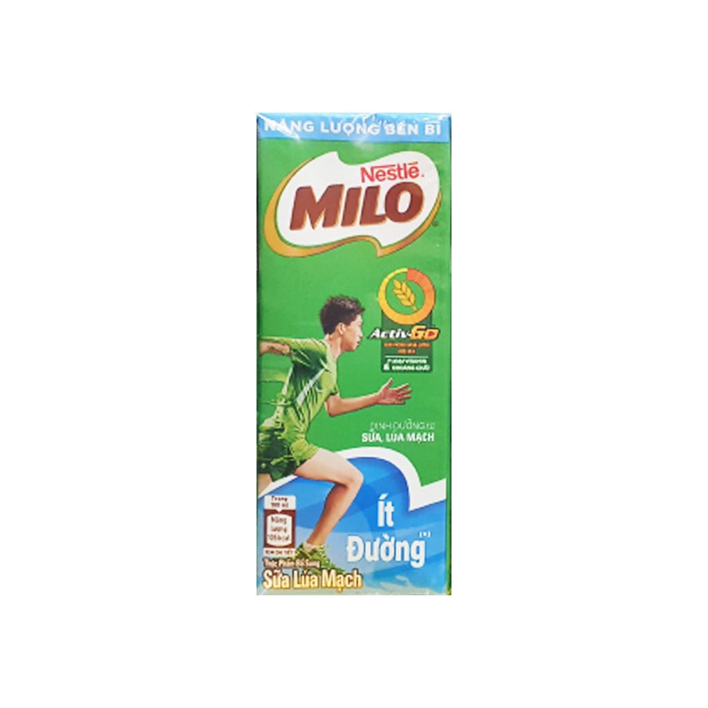 Lốc 4 hộp thức uống lúa mạch ít đường Milo Active Go 180ml