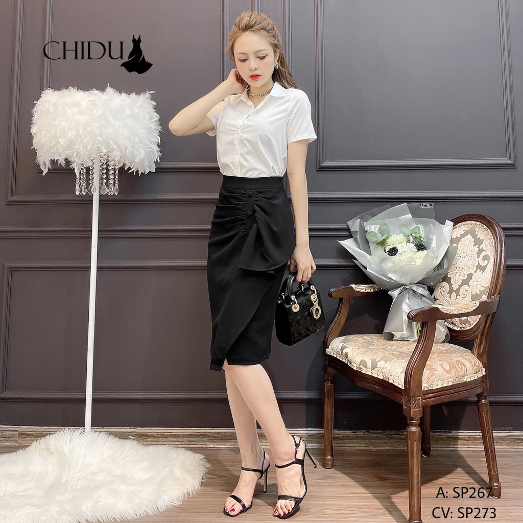 [ Mã WASTAPR giảm 10K đơn 50K] CHIDU Áo sơ mi trắng công sở ngắn tay SP267 | BigBuy360 - bigbuy360.vn
