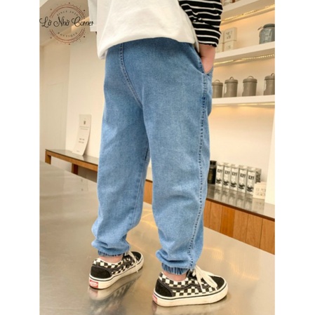 Quần jean jogger bò bé trai gái thời trang phong cách hàn quốc phản quang size đại 3/4/5/6/7/8/9/10/11/12 tuổi 14-50kg