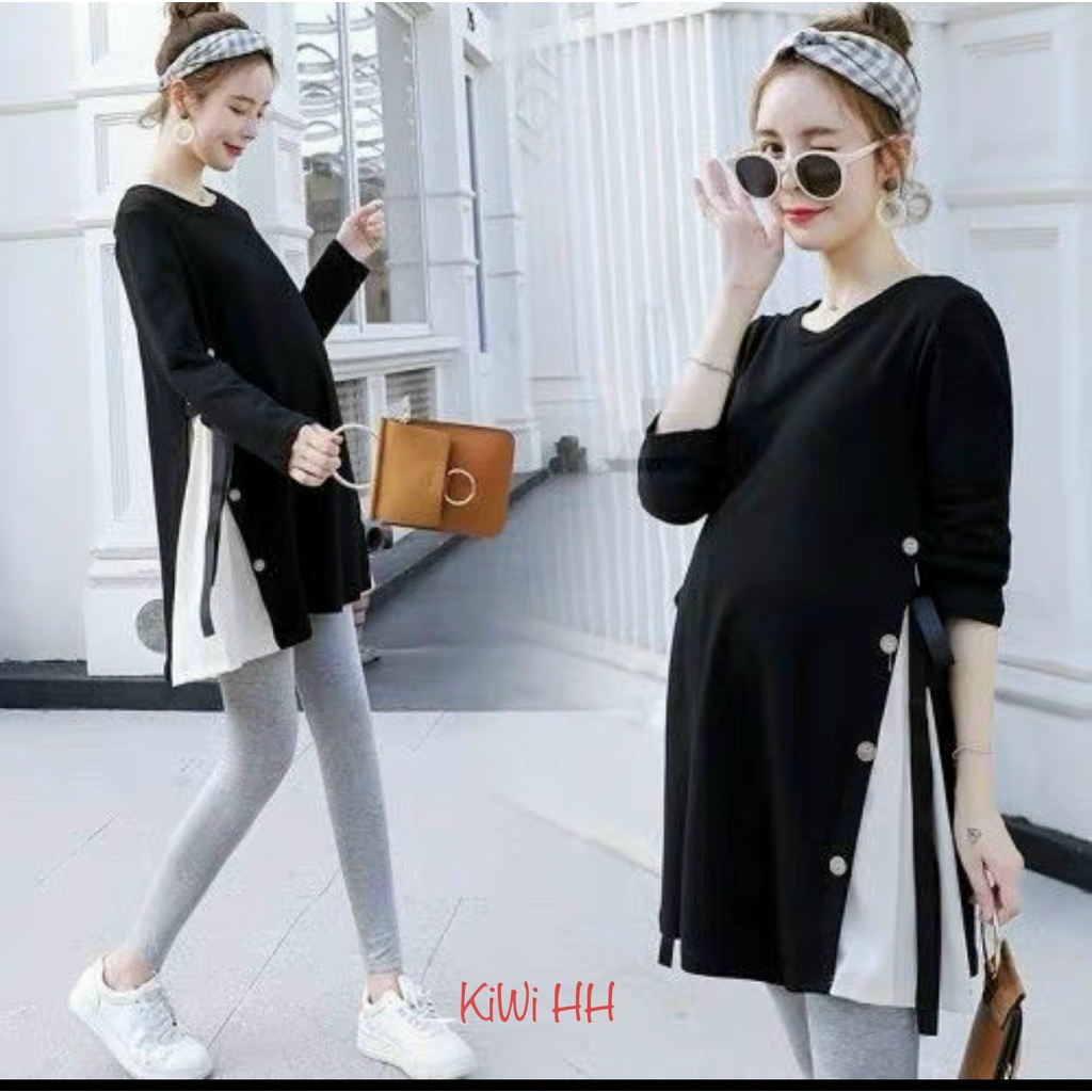 Áo Bầu Thu Đông Dài Tay Chất Nỉ Da Cá Ấm Áp Mặc Công Sở Đi Chơi Thiết Kế Đẹp Cách Điệu