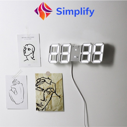 Đồng hồ led 3d thông minh phát sáng treo tường, để bàn decor cực đẹp – shop Simplify