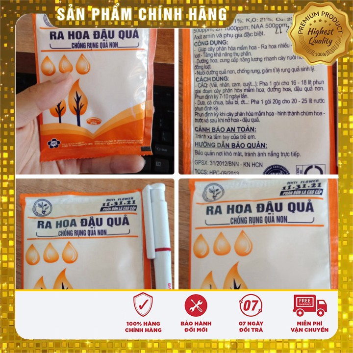 SET 2 gói phân bón ra hoa đậu quả chống rụng quả non mẫu mới 2020 (30gr)