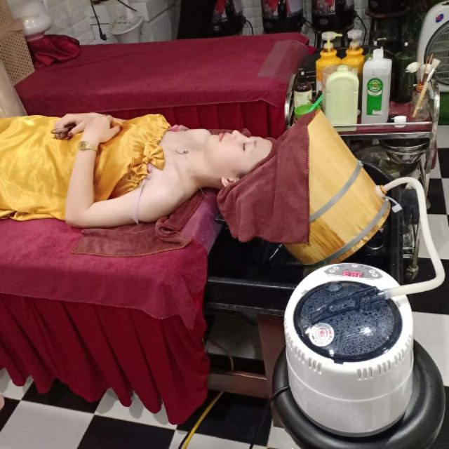 thùng xông đầu thảo dược spa