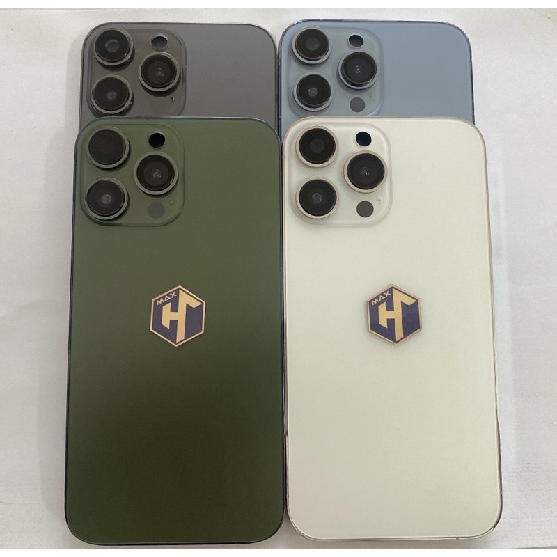 Vỏ độ i.phone Xr lên 13Pro Xanh bộ đội tặng full bộ led + phím khay sim