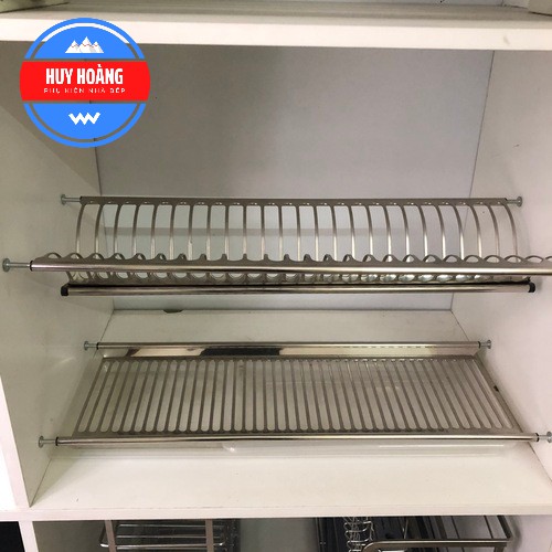 Giá Úp Bát Đĩa Chữ V 2 Tầng INOX 304 Nan Dẹt Chính Hãng (Bảo Hành trên 10 Năm)