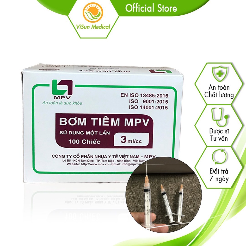 Combo 20 hộp bơm kim tiêm MPV 3ml xilanh 3cc tiết kiệm tinh chất tiêm prp lắp đầu kim meso MPV 3ML