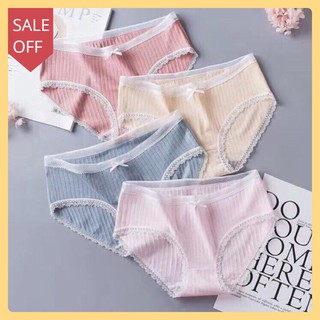 [Mỗi quần một túi zip] Quần lót nữ cotton tre mix ren có nơ cao cấp xuất nhật -quần kháng khuẩn hàng xịnQL01 - juka shop