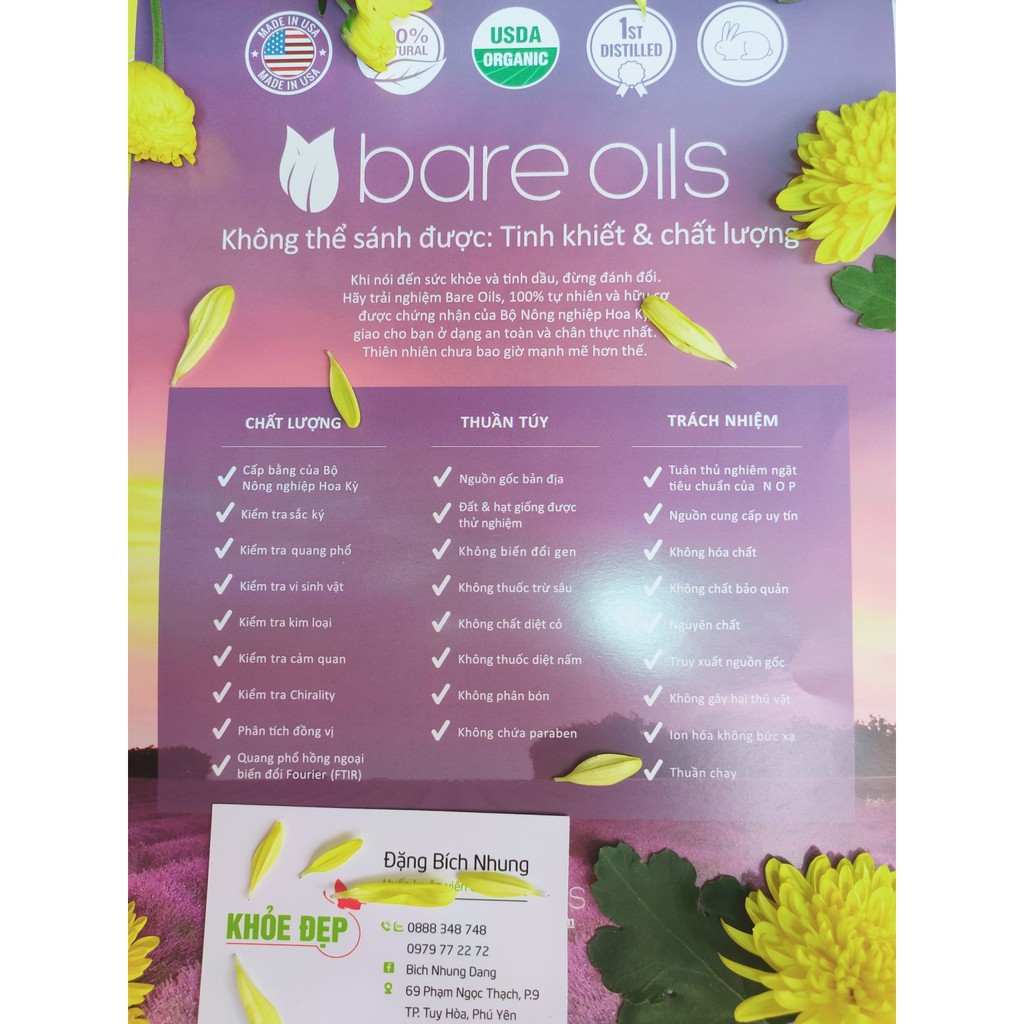 Tinh dầu Bare oils Basil