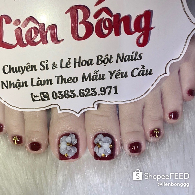 Hoa chân - hoa bột nail - hoa móng