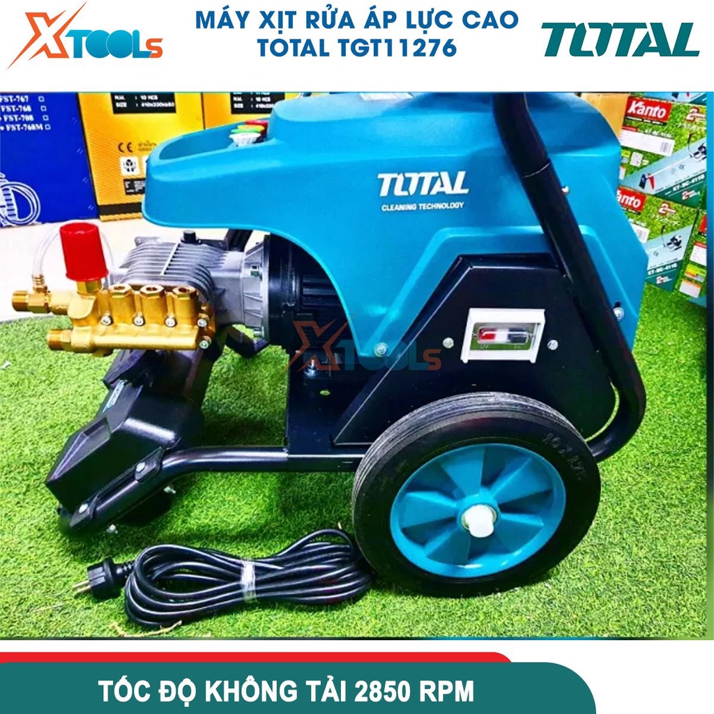 Máy xịt rửa TOTAL TGT11276 3000W dùng cho ngành công nghiệp, áp suất tối đa 130Bar(1850PSI), phụ kiện-CHÍNH HÃNG-XTOOLS