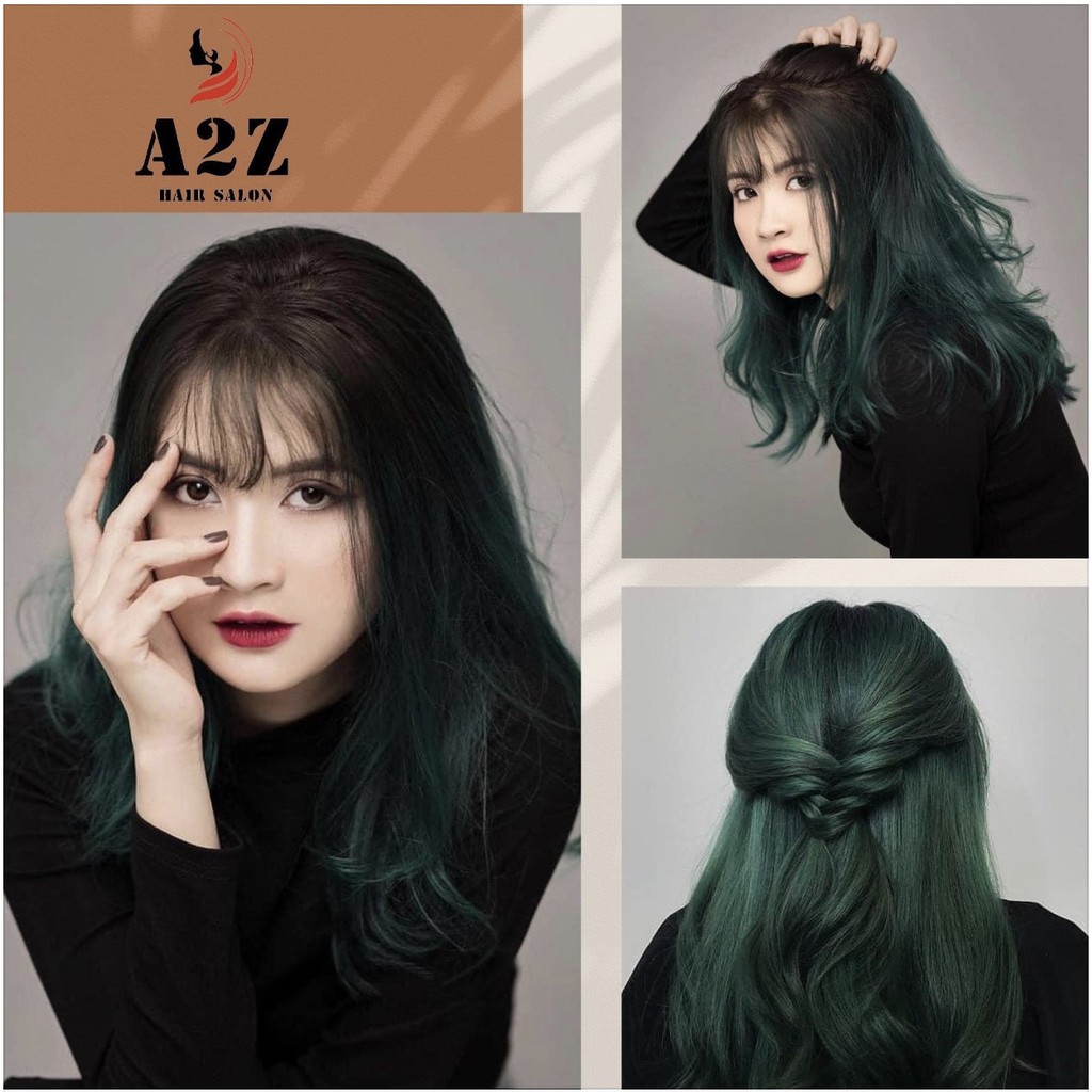 Thuốc nhuộm tóc màu XANH RÊU KHÓI SÁNG tại nhà + tặng gang tay và kem trợ nhuộm | BigBuy360 - bigbuy360.vn