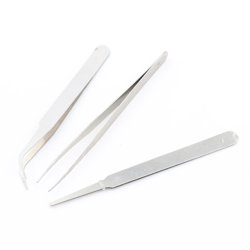 Set 3 Nhíp Sửa Chữa Đa Năng Bằng Thép Không Gỉ Tiện Dụng