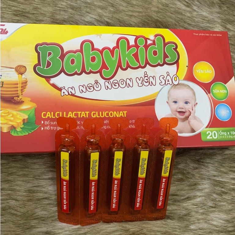 Siro Babykids Yến Sào Ăn Ngủ Ngon Cho Trẻ Biếng Ăn Hộp 20 Ống