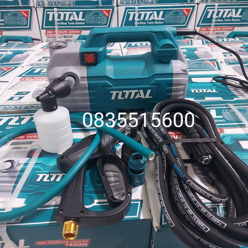 MÁY RỬA XE 1500W TOTAL TGT11236  CÓ TẶNG BÌNH BỌT TUYẾT