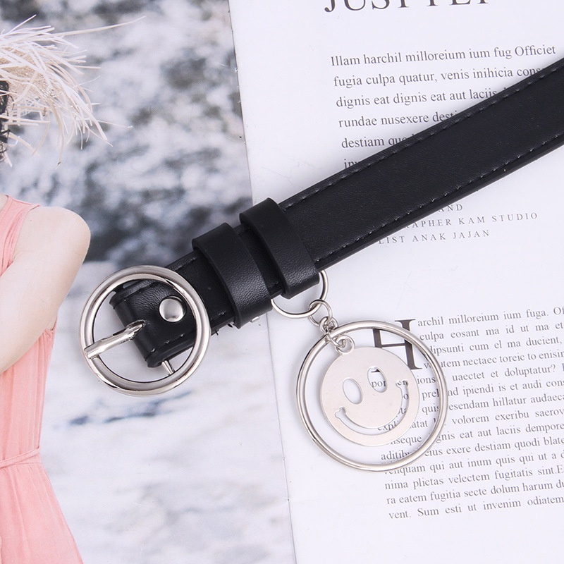 Thắt Lưng Khóa Hình Mặt Cười Đơn Giản Thời Trang Hàn Quốc Dành Cho Nữ