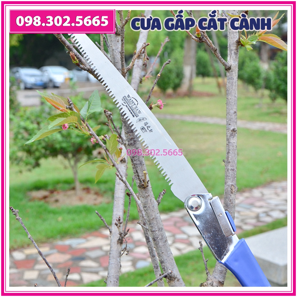 Cưa gấp cắt cành, Cưa mini cắt cây cảnh, tay gấp gọn - dụng cụ làm vườn