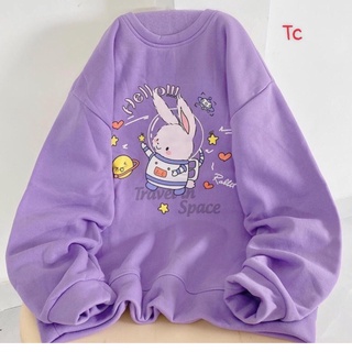Áo sweater tím hình cute ( xem ảnh thật)